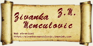 Živanka Menčulović vizit kartica